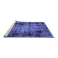 thumbnail image 2 of Ahgly Company Machine Washable Indoor Round Abstract Blue Modern Area Rugs, 5' Round, 2 of 4