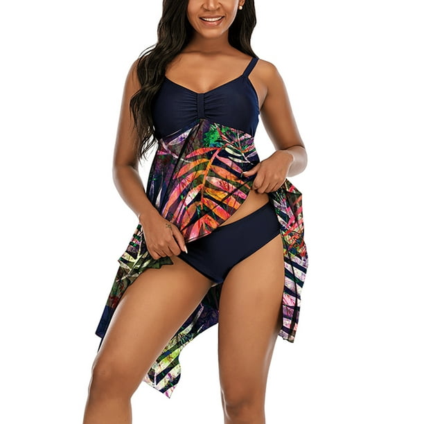 Plus Size Womens Tankini Bathing Suits Tummy Control Swim Dress