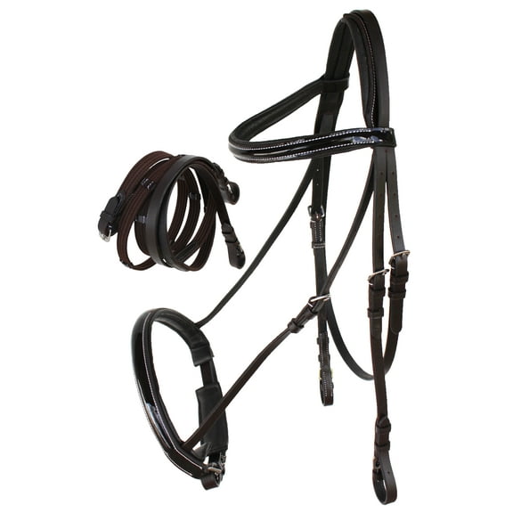 Cob English Brown All-Purpose Trail Leather Bridle Reins 805EB03BR-C