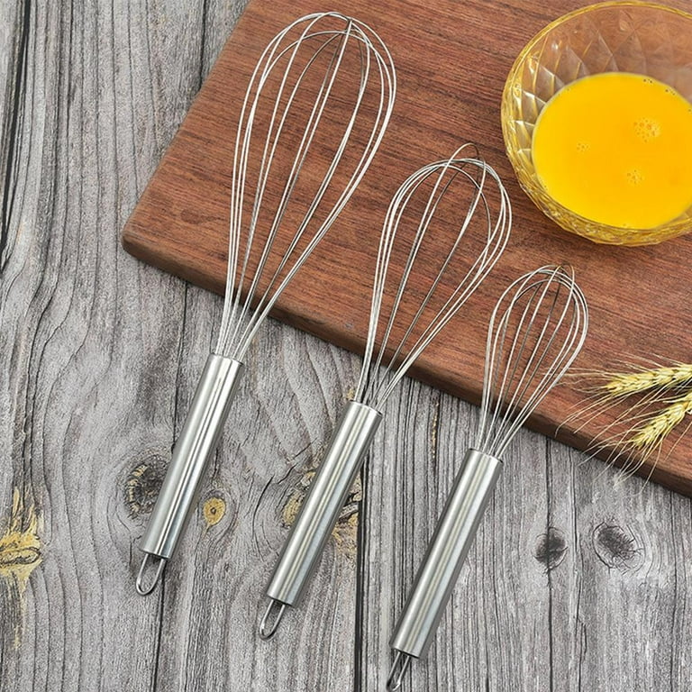  Stainless Steel Semi-automatic Egg Whisk - 3PCS Hand Push  Rotary Whisk Blender (3 Pack): Home & Kitchen