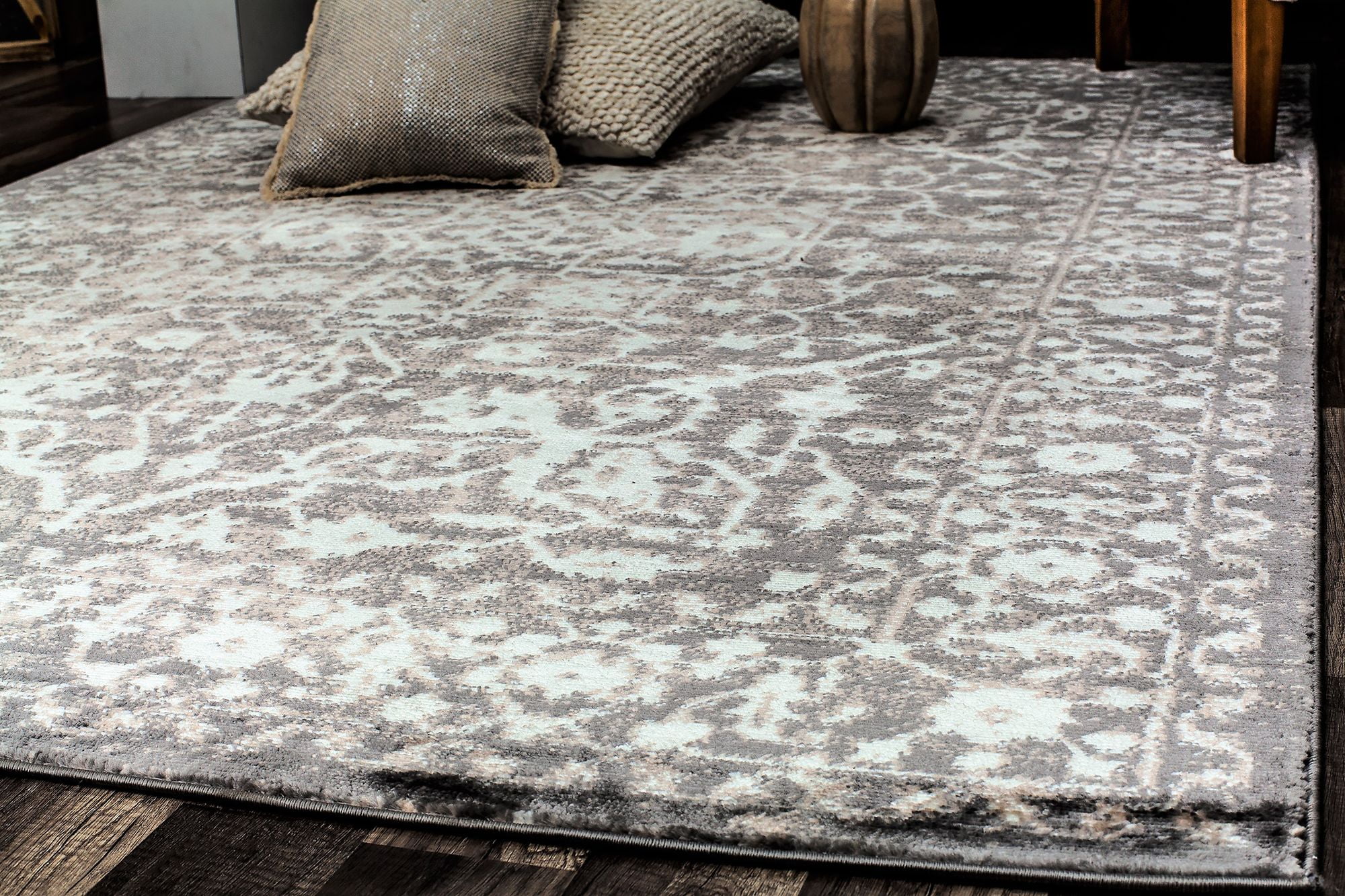 Rugs America Lennox LX20B Stone Oriental Transitional Cream Area Rug, 2'x4'