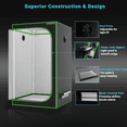 thumbnail image 3 of ALPHAGROW 48"x48"x80" Indoor Grow Tent System with Classic D-Door, Complete Hydroponic Planting Kit with 6-Inch Integrated Air Filtration & Black Lightproof Ducting, Stealth Professional Cultivation, 3 of 18