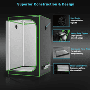ALPHAGROW 4 x 4 ft Grow Tent Kit with 100 W LED Light, 4 in Inline Fan, Carbon Filter and 8 ft Ducting
