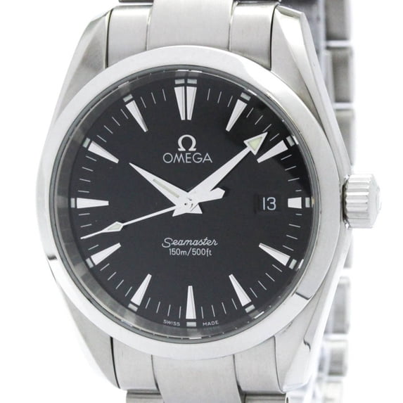 Pre-Owned OMEGA Seamaster Aqua Terra Steel Quartz Mens Watch 2518.50 Polished