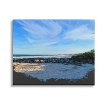 Stupell Rocky Beach Coast Horizon Sky Landscape Painting Gallery Wrapped Canvas Print Wall Art