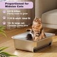 thumbnail image 3 of Dual-Layer Stainless Steel Cat Sifting Litter Box - Odor Control Tray with Zeolite Litter Pellets, Includes Scoop, Pads & Trays, 3 of 5