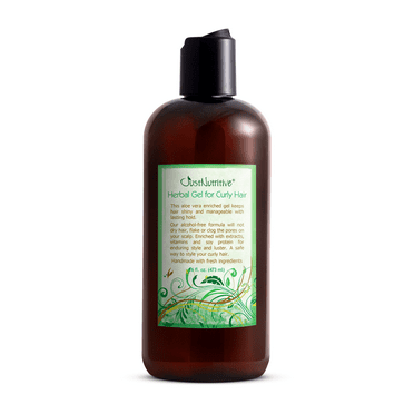 Just Nutritive Curly Herbal Hair Gel for Soft Flexible Moisturized Hold & Frizz Control, 16oz