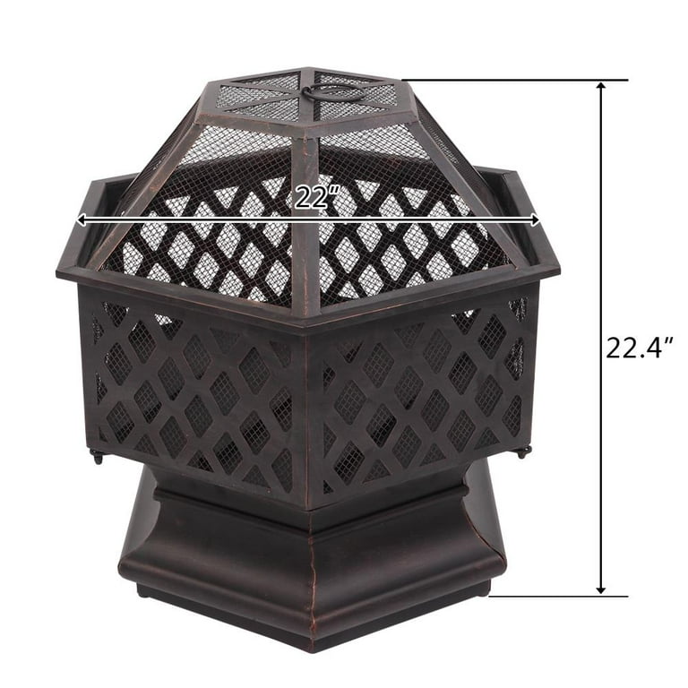 Ktaxon Outdoor Fire Pit Hex-Shaped Decoration Accent for Patio,Backyard,Poolside Ktaxon Outdoor Fire Pit Hex-Shaped Decoration Accent for Patio,Backyard,Poolside