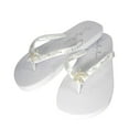 thumbnail image 2 of Sparklez Apparel Women's Shoes Rhinestone Flip-Flops, Flat Heel Open Toe White, 2 of 2
