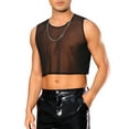 thumbnail image 4 of INSPIRE CHIC Men's Tank Tops Sheer Crop See-Through Design Party Sleeveless Mesh Vest S Black, 4 of 6