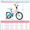 thumbnail image 3 of Costway 16" Kids Bike with Adjustable Saddle Handlebar Removable Training Wheels Handbrake Pink, 3 of 10