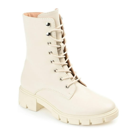 Journee Collection Womens Madelynn Faux Leather Ankle Combat & Lace-up Boots