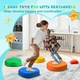thumbnail image 5 of Beefunni 5Pcs Non-Slip Plastic Balance Stepping Stones for kids, Children's Coordination Skills Obstacle Courses Sensory Sand Toys for Toddlers,Indoor or Outdoor Play, 5 of 7