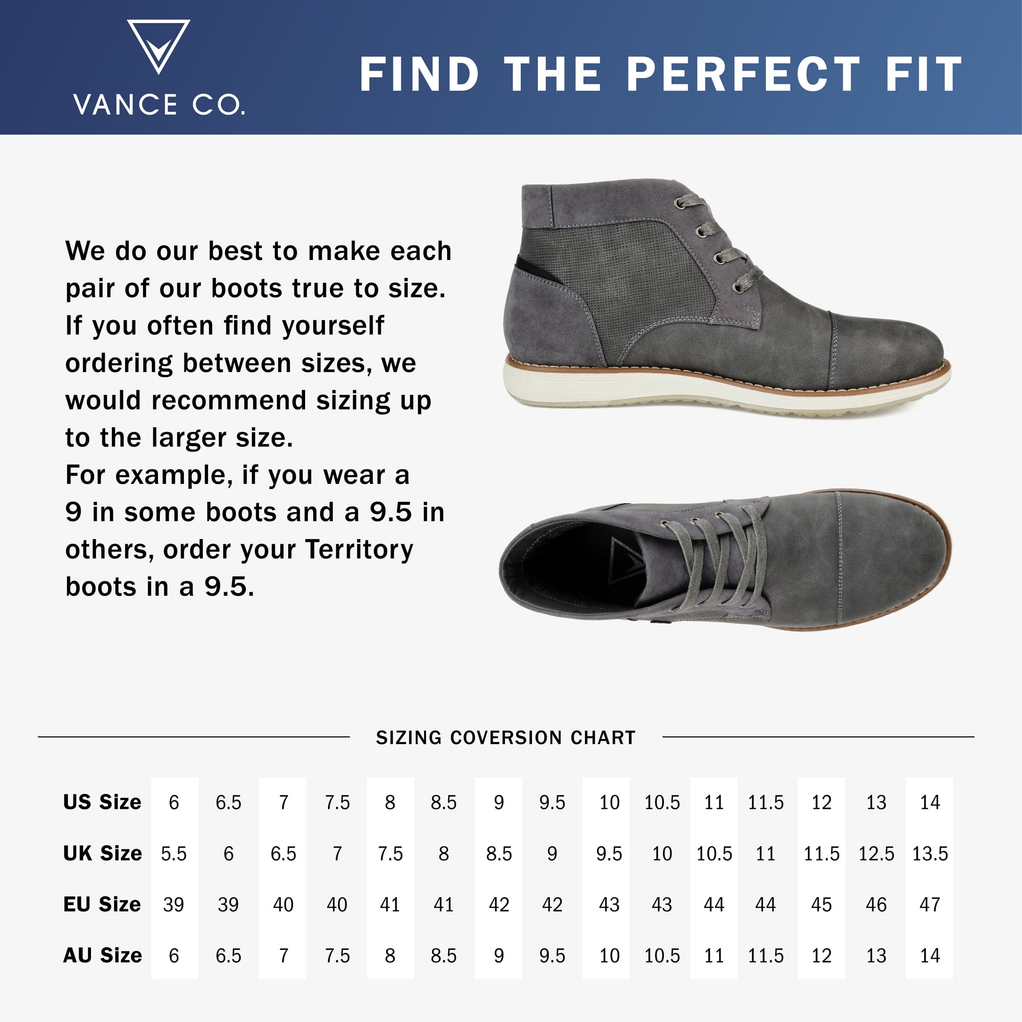 Vance Co. Mens Austin Tru Comfort Foam Lace-up Cap Toe Chukka Boot