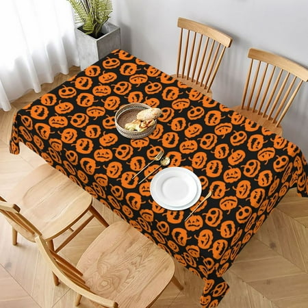 

Table Cloth Rectangle Table Pumpkins Halloween Tablecloth 60 x 90 Inch Wrinkle Resistant Decorative Fabric Table Cover for Dining Party Indoor Outdoor