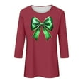 thumbnail image 4 of Xuyuer St. Patrick's Day Womens 3/4 Sleeve Crew Neck Spring T-Shirts Merry and Bright Casual Pullover Graphic Tee Tops Cute Tunic Tops Basic Tees Blouses Business Work Tee Top, 4 of 5