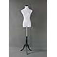 thumbnail image 3 of White Female Mannequin Dress & Slacks Form + Tripod Base Black 35"Chest 24"Waist 33"Hips (S) Made by OM, 3 of 4