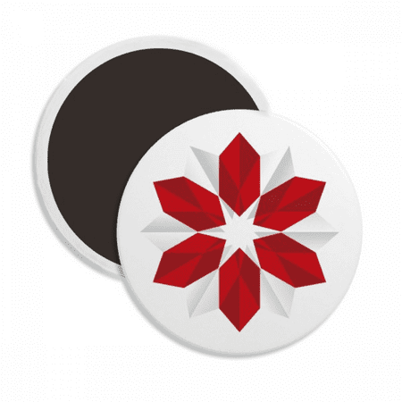 

mas Flower Origa Pattern Round Ceracs Fridge Magnet Keepsake Decoration