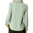 thumbnail image 3 of INSPIRE CHIC Women's Sweet Ruffle Peter Pan Collar Button Up Work Shirts, 3 of 7