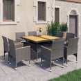 thumbnail image 1 of vidaXL 9 Piece Garden Dining Set Poly Rattan and Acacia Wood Grey, 1 of 5