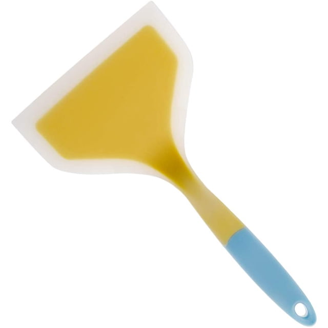 Espátula de silicona Pala para panqueques Volteador ancho Pala antiadherente para fritos Volteador flexible para tortillas, panqueques, pescado, cocina Tamagoyaki, azul Adepaton WMZL-805-5
