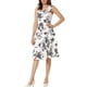 thumbnail image 2 of Conjunto de vestido y chaqueta de 2 piezas INSPIRE CHIC para mujer, vestido sin mangas de gasa con estampado floral y conjunto de chaqueta con panel de contraste, negro, 3XL, 2 of 6