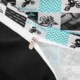 thumbnail image 4 of Castle Fairy Patchwork Extreme Motorcycle Queen Duvet Cover Set for Youth, Chevron Dirt Bike Bedding for Modern Room, Blue Grey,Black Reversible,3-Piece,No Comforter, 4 of 6