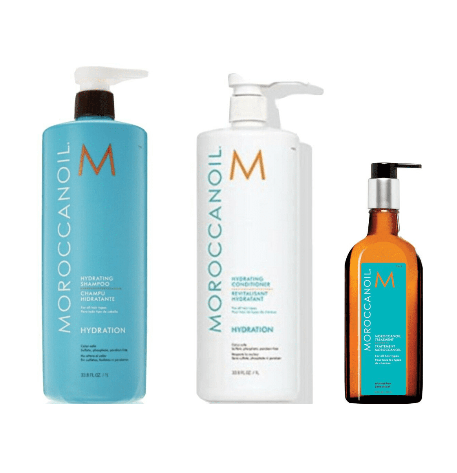 Moroccanoil Hydrating Shampoo, Conditioner and Original Oil Treatment
