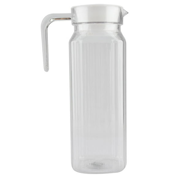 Botella de jugo transparente de acrílico de 1100 ml, jarra de jugo helada con tapa para bar y hogar.