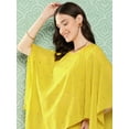 thumbnail image 5 of Janasya Women's Yellow Crepe Solid Top with Palazzo and Cape, 5 of 9