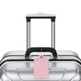 thumbnail image 5 of Fuzoiu Irregular Plaid Print Premium Leather Luggage Tag,Travel Accessory,Luggage Tag for Suitcase Baggage Handbag Travel Bag,Name Card & Privacy Cover-1, 5 of 5