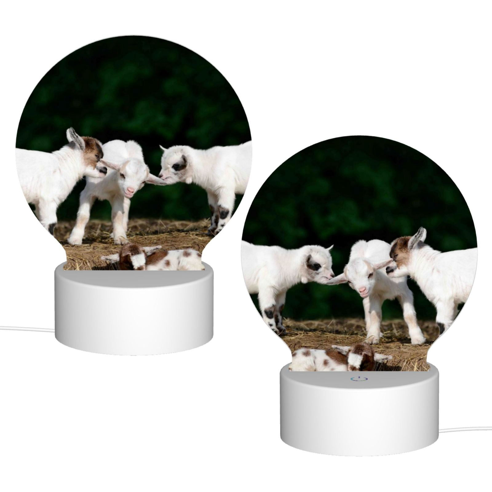 Naloa Cute Goat Baby Acrylic LED Night Light Custom LED Lights Personalized Nightlight Customized Gifts for Family Couples Friends
