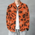 thumbnail image 6 of Lightweight Jacket for Men - Halloween Pumpkins Spider Web Cuteness Casual Zip Up Bomber Jacket Men Spring Fall Windbreaker Coat with Pocket, 6 of 6