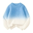thumbnail image 5 of GPOECD Automne Hiver Chandail-Over Assorti pour la Famille Col Rond Manches Longues Chandail Chaud Doux Confortable Bleu, Enfants-160, 5 of 5
