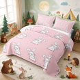 thumbnail image 3 of Erosebridal Bunny Twin Quilt Set for Girls, Happy Faces Twin Coverlet Set, 2-Piece 1 Bedspread and 1 Pillowcase, 3 of 7