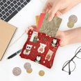 thumbnail image 5 of PU Leather Coin Purse Wallet Compact Water-Resistant Card Cases Money Organizers Cute Christmas Animals, 5 of 7