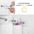 thumbnail image 2 of No Hook Shower Curtains with Snap-in Liner Set, Hummingbird Floral Waterproof Hotel Style Bathroom Shower Curtain, Farmhouse Floral Botanical Breathable Mesh Top Window Bath Curtains 66''x72'', 2 of 9
