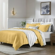 Superior 650 Thread Count Egyptian Cotton Duvet Cover Set, Gold, Full/ Queen