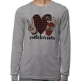 thumbnail image 2 of Peace Love Latte Long Sleeve Shirt Unisex Small Grey, 2 of 5