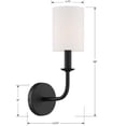 thumbnail image 3 of BAI-A2101-MK Crystorama Lighting Bailey - 1 Light Wall Mount-Matte Black Finish, 3 of 6