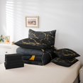 thumbnail image 5 of Manfei Modern Marble Stone Bedding Comforter Set 7-Piece for Adult, Abstract Artwork King Bedding Sets, Black Gold Marbling Reversible Bed Sheets, Ultra Soft Home Decor, 5 of 7