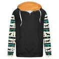 thumbnail image 3 of Penkiiy Men's Pocket Button Hooded Pullover Ethnic Western Cowboy Print Long Sleeve Sports Tops Hooded Sweatshirt XL Black, 3 of 4
