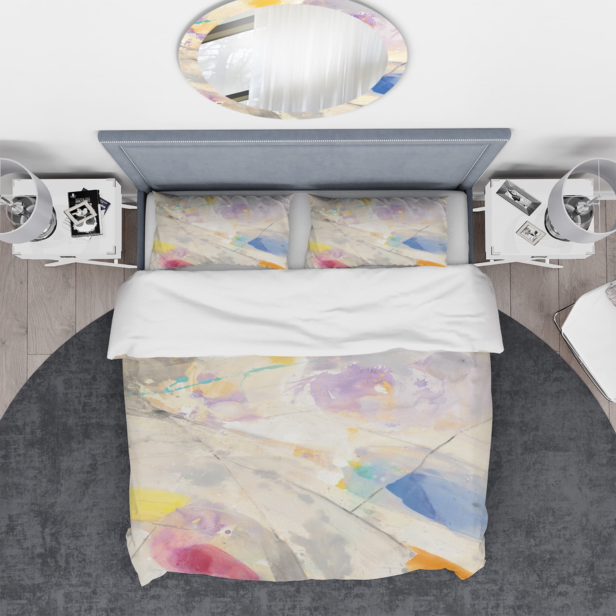 Designart 'Spring Minimalist Confetti I' Geometric Duvet Cover Set