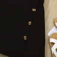 thumbnail image 6 of Bysome Cute Outfit Set Boys Girls Lace Off The Shoulder Cute Blouse Solid Color Button Irregular Skirt Suit Black 7-8 Years, 6 of 7