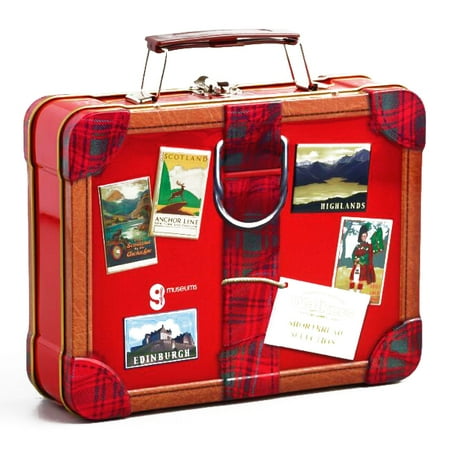 Large Cookie Tin - Walkers Shortbread Selection Suitcase Cookie Tin 8.8 oz each (1 Item Per Order, not per case)