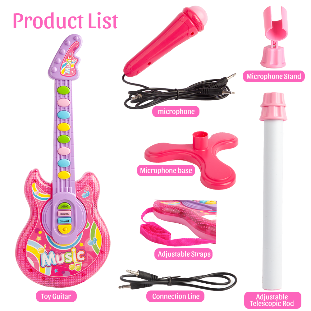 UUGEE Kids Guitar Pretend Play Musical Instrument Toy for Toddler Girls ...