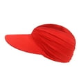 thumbnail image 3 of Herrnalise Fashion Women Sun Visor Hat Solid Wide Summer Protection Visors Ponytail Beach Cap, 3 of 4