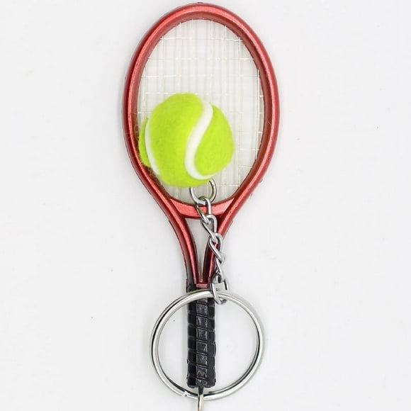 Tennis Keychain, Tennis Racquet Jewelry- Perfect Tennis Players, Tennis Coaches & Tennis Teams (Red)