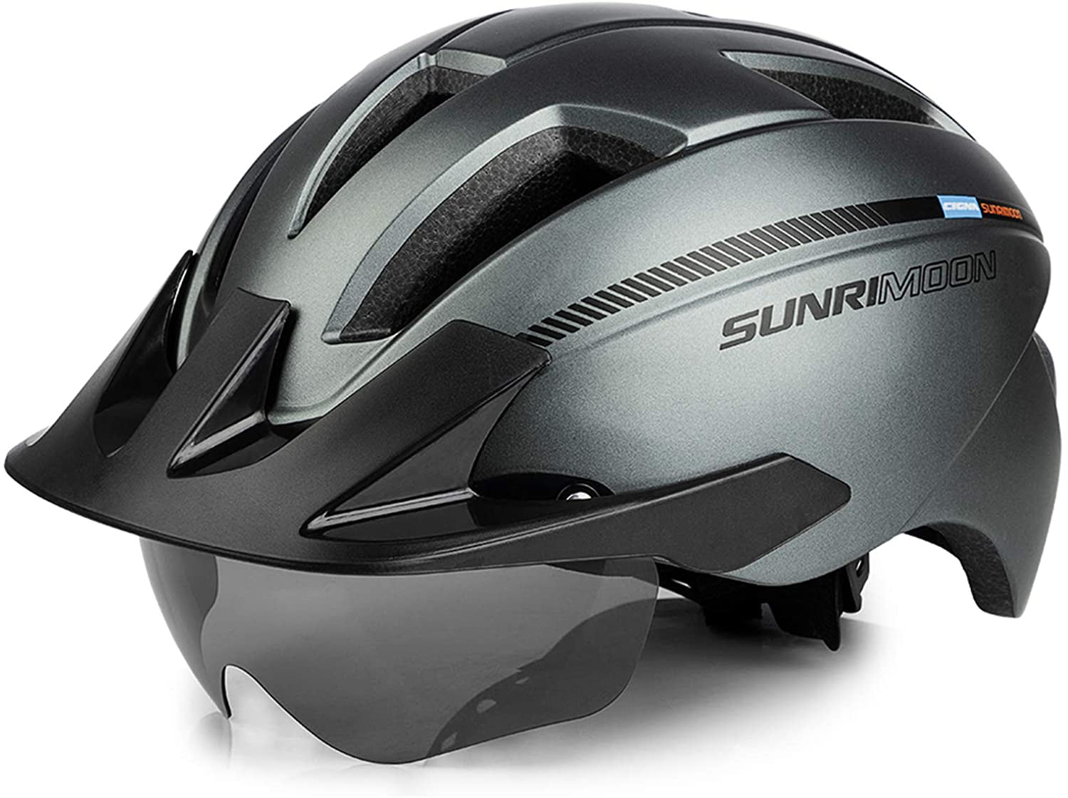 Adjustable Googgle Bicycle Helmet for Cycling SUNRIMOON Mens Womens Bike Helmet Adult Commuter Visor 