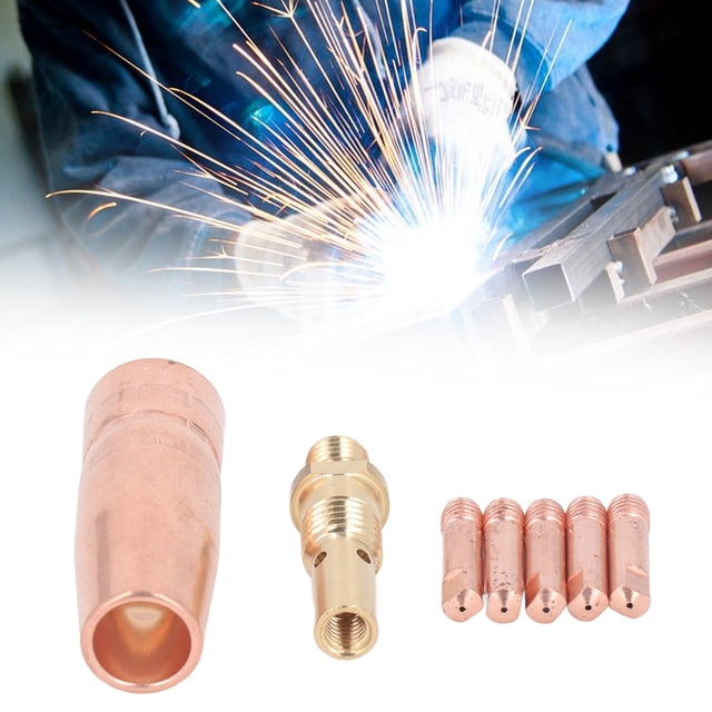 Welding Accessories, Glossy Finish Easy Installation High Temperature Resistance Gas Nozzle Diffuser Kit Brass for MIG Welding Torch